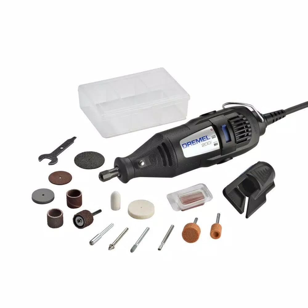 Dremel 200 Series Dual Speed Corded Rotary Tool Kit with 15 Accessories and 1 Attachment