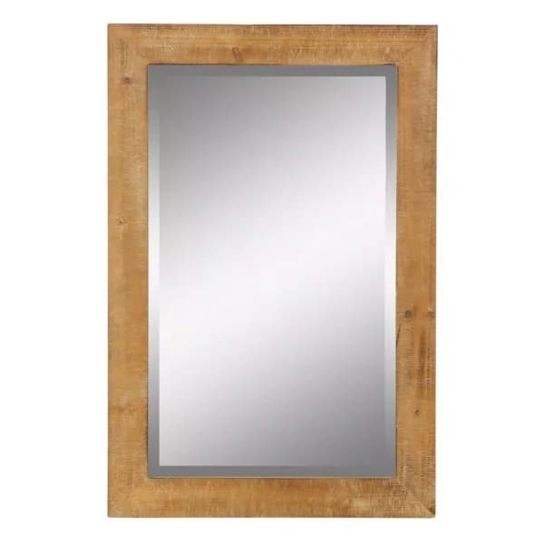 Aspire Home Accents Pueblo Beveled Glass Wall Mirror with Solid Wood Frame, 36 x 24 in.