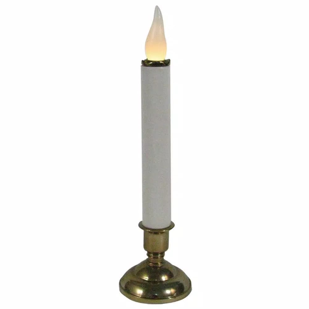 Unbranded Brite Star 10 in. Warm White Flame Chatham Flameless Window Candles with Bronze Base, Set of 2