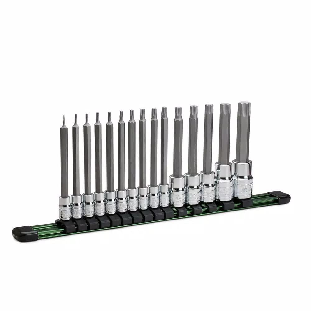 Capri Tools 15-Piece Long Torx Star Bit Socket Set, S2 Steel & Chrome Vanadium