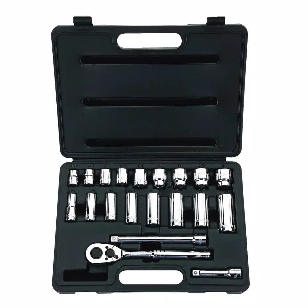 Stanley 20-Piece 3/8 in. Drive SAE Socket Set with Ratchet