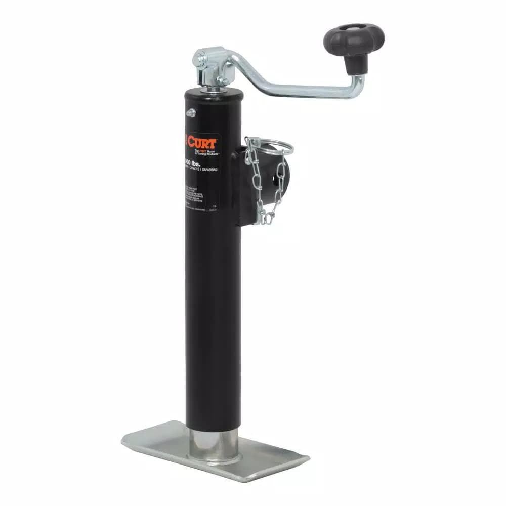 CURT Pipe-Mount Swivel Trailer Jack with Top Handle, 2,000 lbs. Capacity, 10 in. Travel