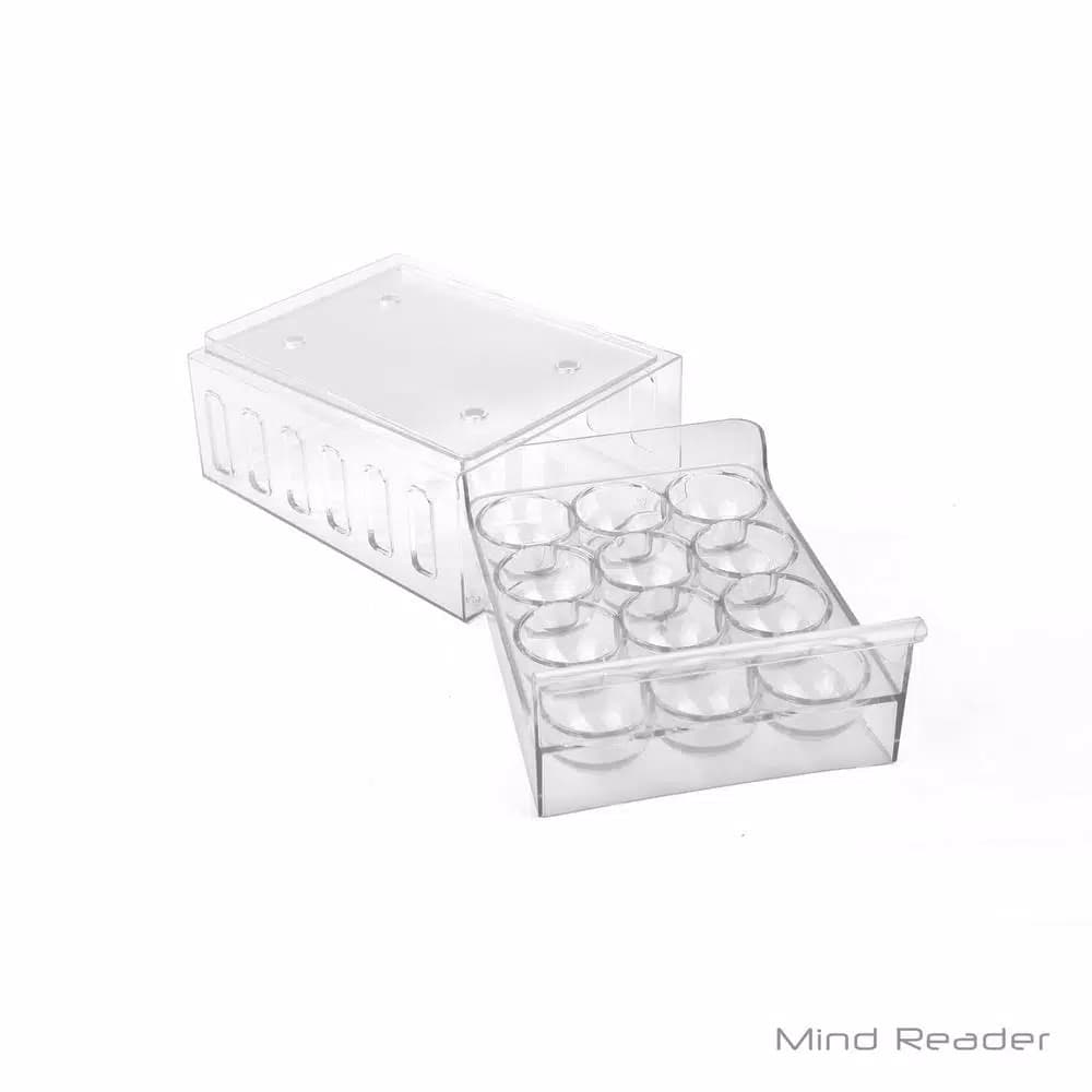Mind Reader Clear Stackable 1-Dozen Egg Container Storage Drawer, Reusable BPA-Free Plastic