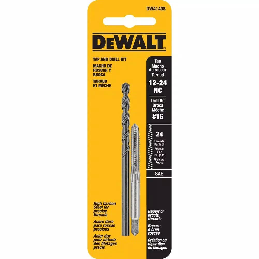 DEWALT DWA1408 #16 Drill and 12-24 NC Tap Set