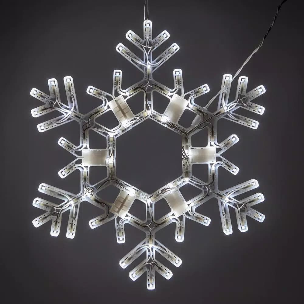 Kringle Traditions 20 in. 70-Light LED Cool White Folding Snowflake Decoration