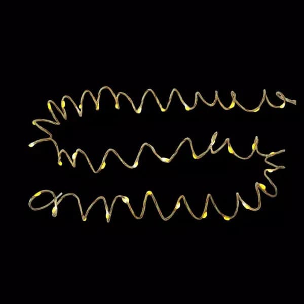 Starlite Creations 12 ft. Pre-Lit LED Gold Single Braided Garland, Battery Operated with Timer (Bundle of 2)