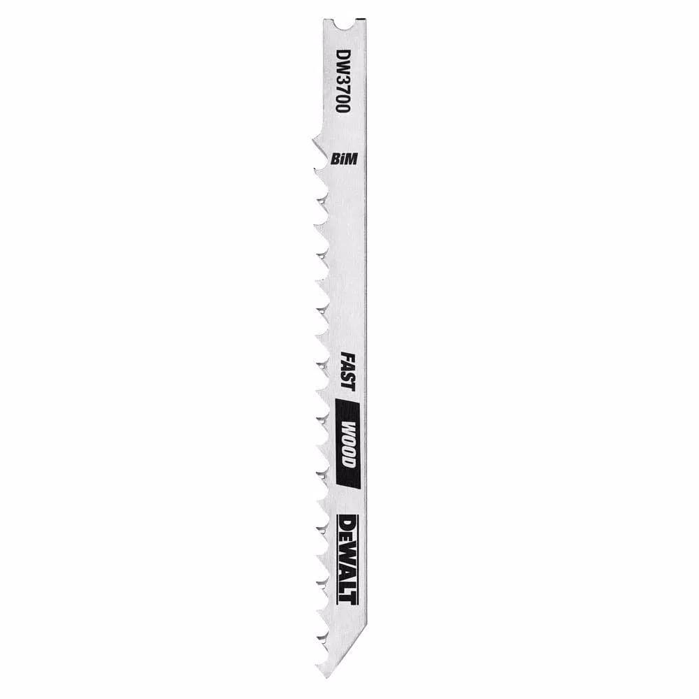 DEWALT 4 in. 6 TPI Wood Cutting Jig Saw Blades, HCS U-Shank (5-Pack)