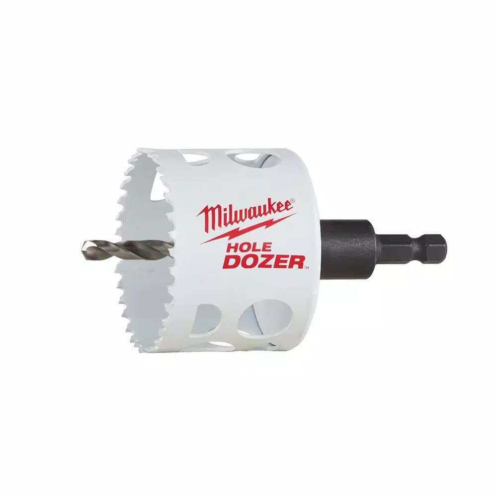 Milwaukee 2-1/2 in. Hole Dozer Bi-Metal Hole Saw with 3/8 in. Arbor & Pilot Bit