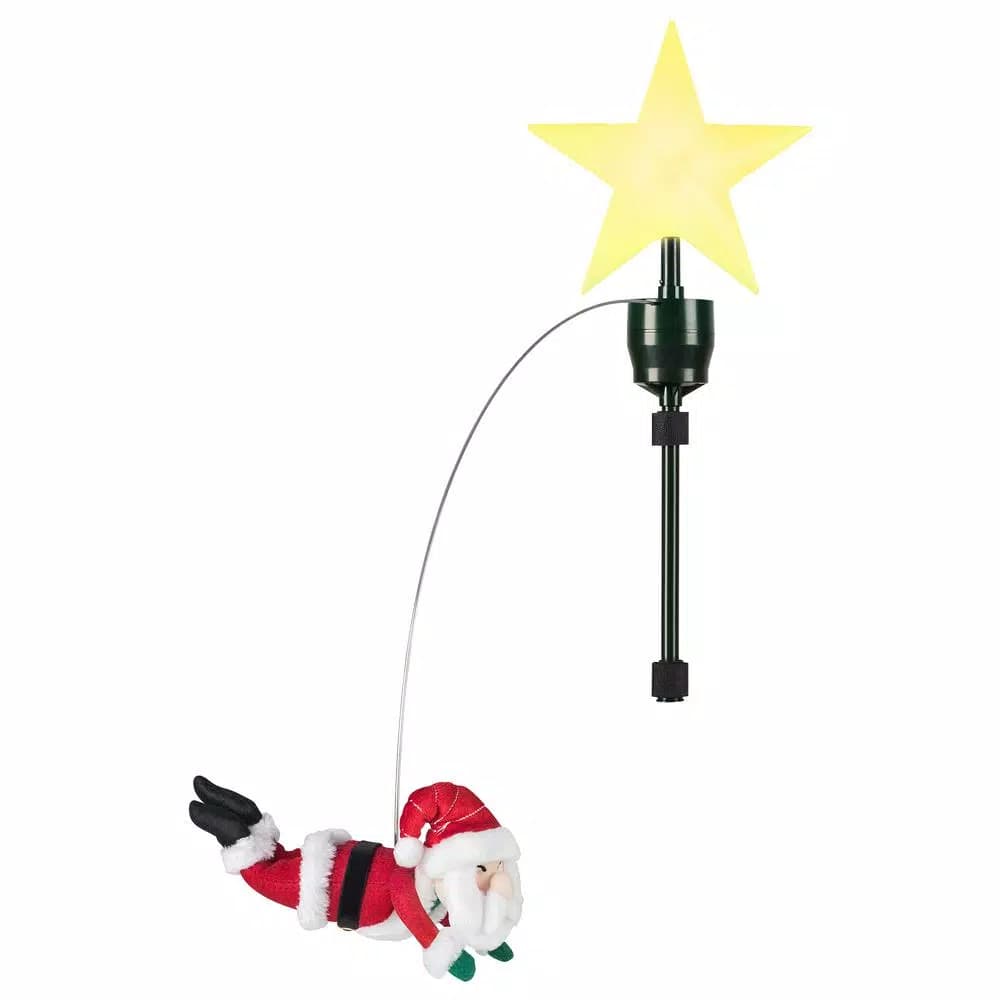 Mr. Christmas Flying Santa Animated Tree Topper with LED Star