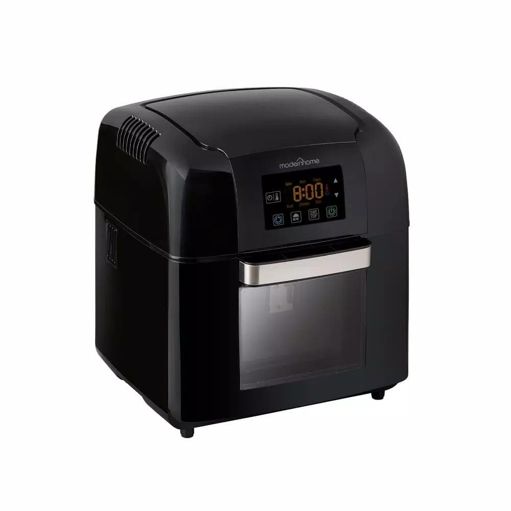 Modernhome 10 Qt. Digital Air Fryer Oven with Rotisserie, Multiple Racks, and Recipe Book - Black
