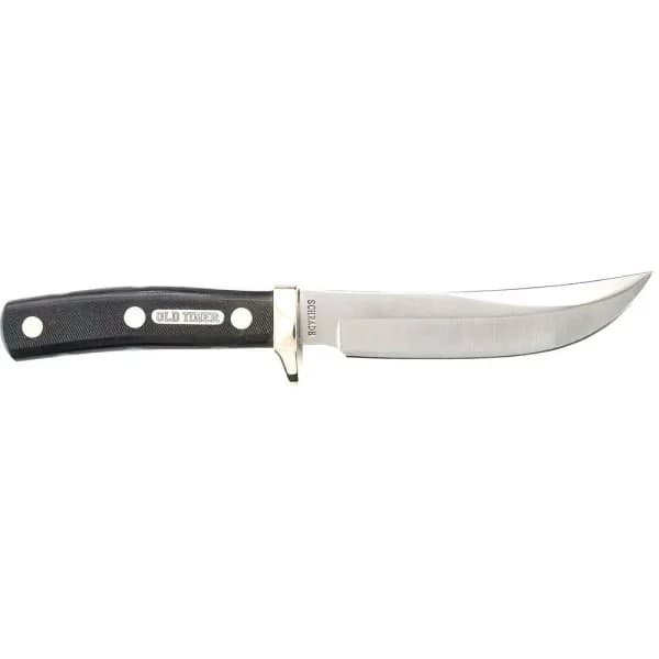 Schrade Old Timer Woodsman 5 in. Full Tang Fixed Blade Clip Point Knife with Brown Leather Sheath