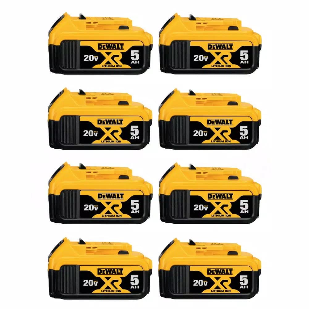 DEWALT 20V MAX XR 5.0 Ah Lithium-Ion Battery Pack (8-Pack)