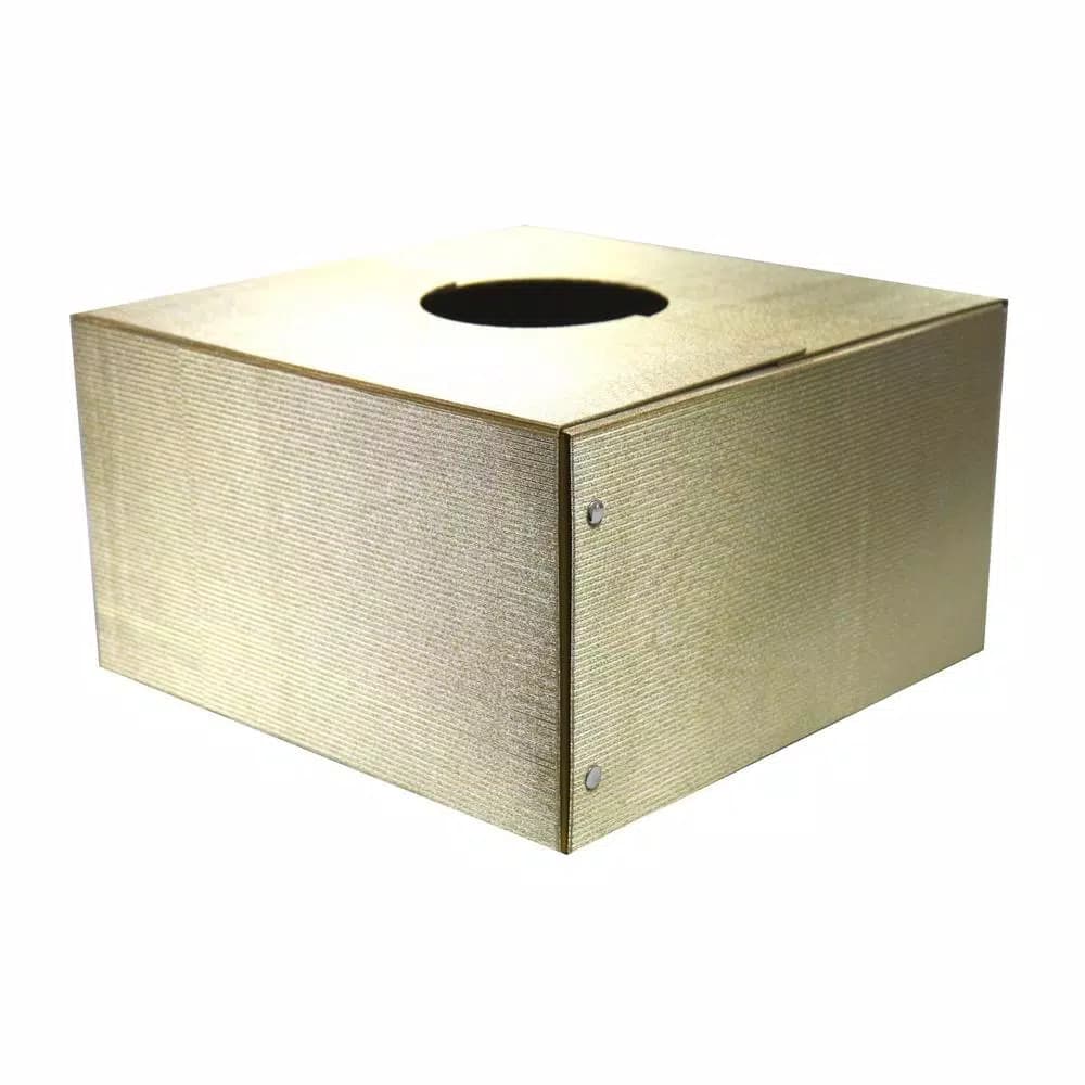 Unbranded Deluxe Sparkle Silver and Gold Stripe Design Tree Skirt Box - 6 in. Diameter