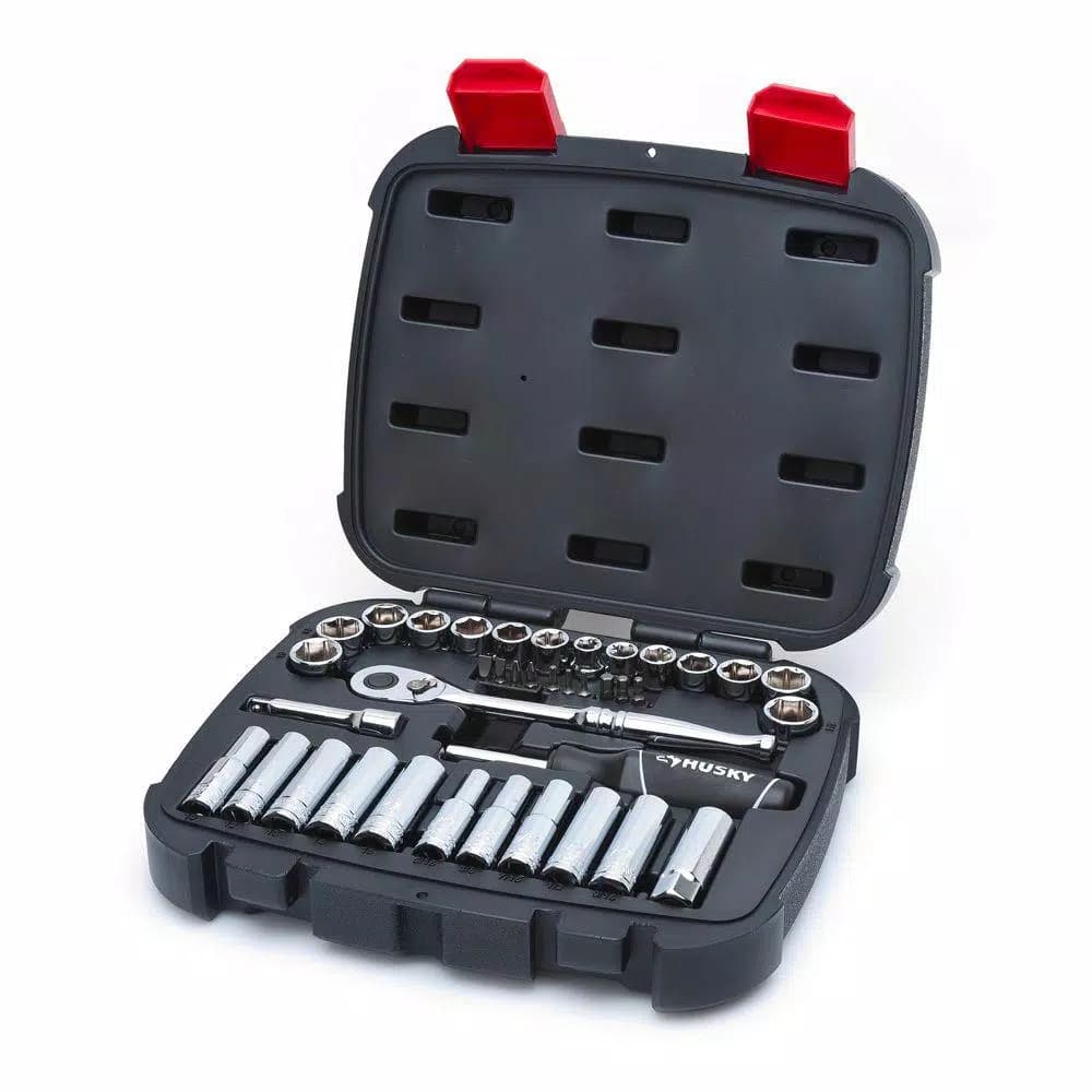 Husky 38-Piece 3/8 in. Drive Mechanics Tool Set with Chrome Alloy Steel Sockets