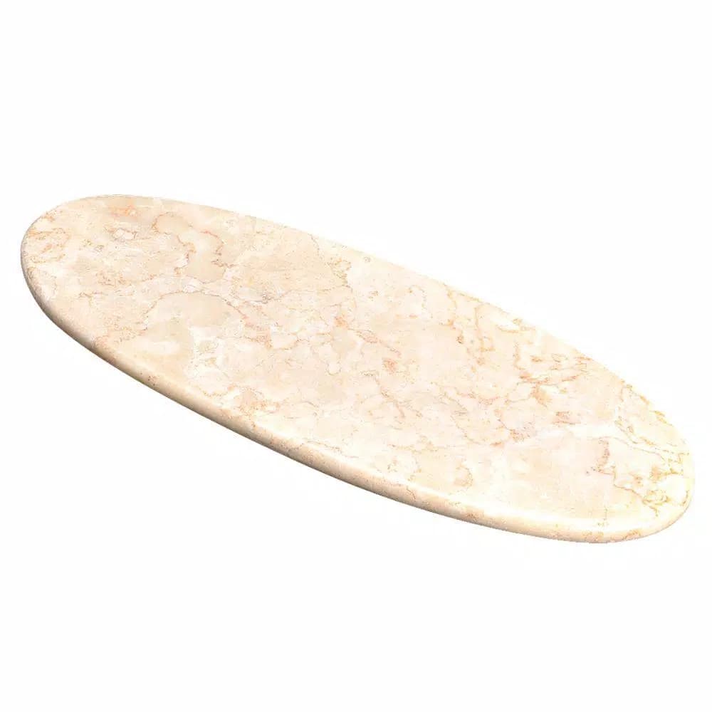 Creative Home Champagne Marble Oval Serving Board - 20" Natural Stone Cheese & Dessert Tray