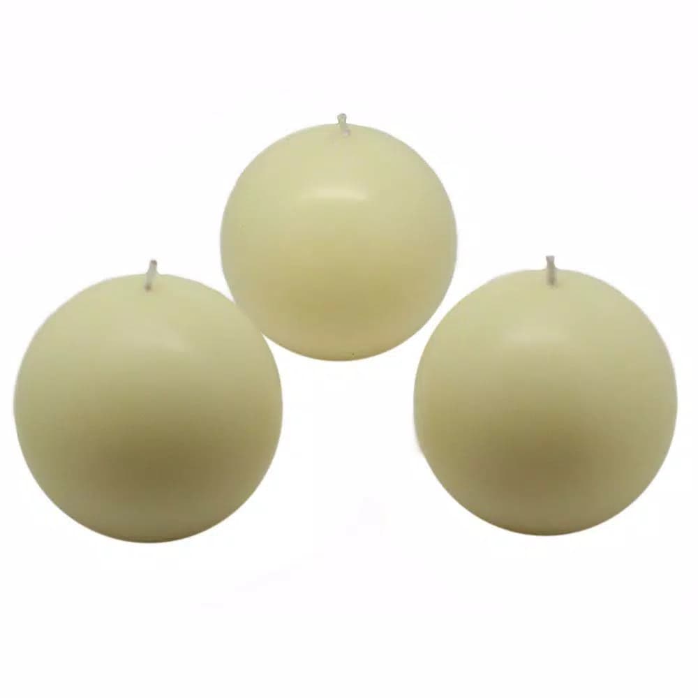 Zest Candle Biedermann and Sons 3 in. Ivory Ball Candles, 6-Pack