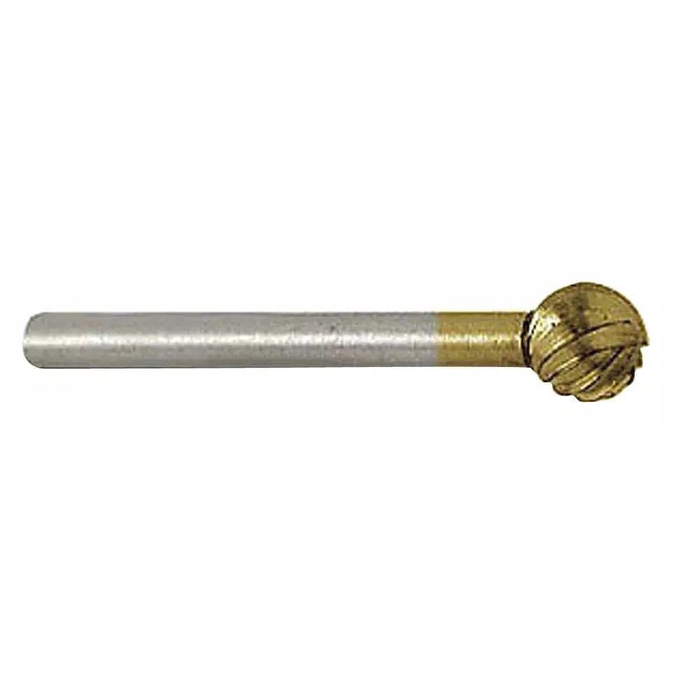 Gyros 1/8 in. Diameter High Speed Steel Ball Shaped Rotary Cutter, Titanium Nitride Coated