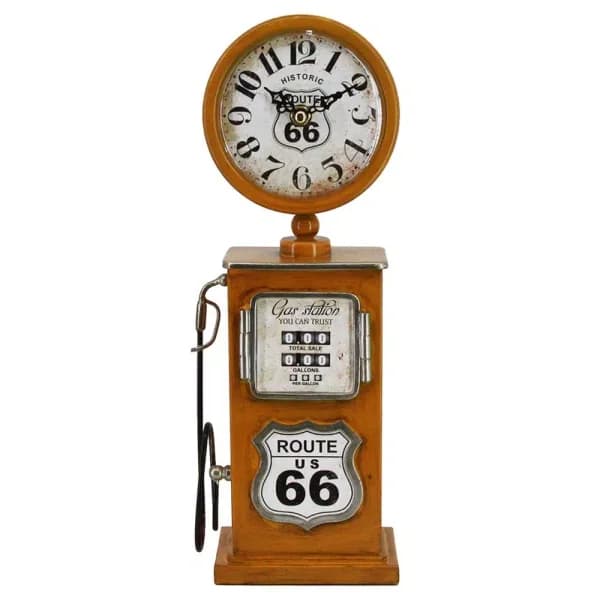 Yosemite Home Decor Route 66 Vintage Style Gas Pump Table Top Clock