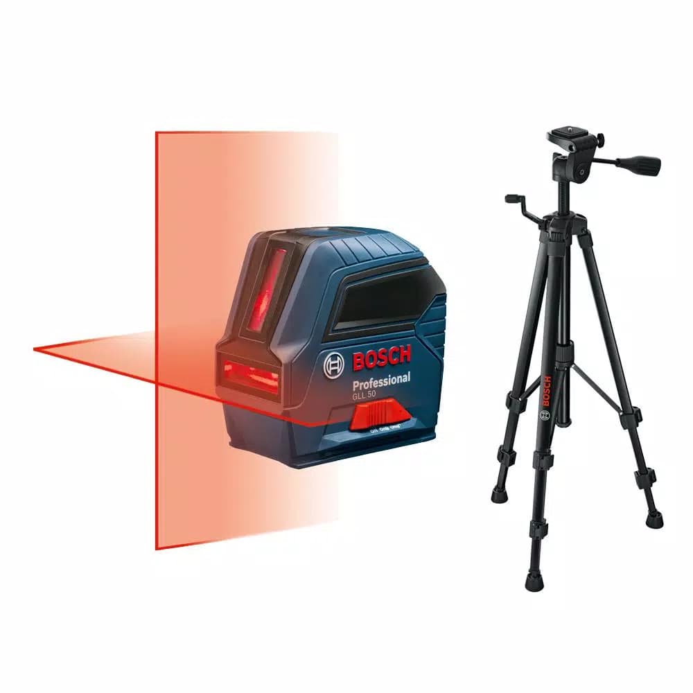 Bosch GLL 50 Self-Leveling Cross-Line Laser Level Kit with BM3 Positioning Device and Compact Tripod
