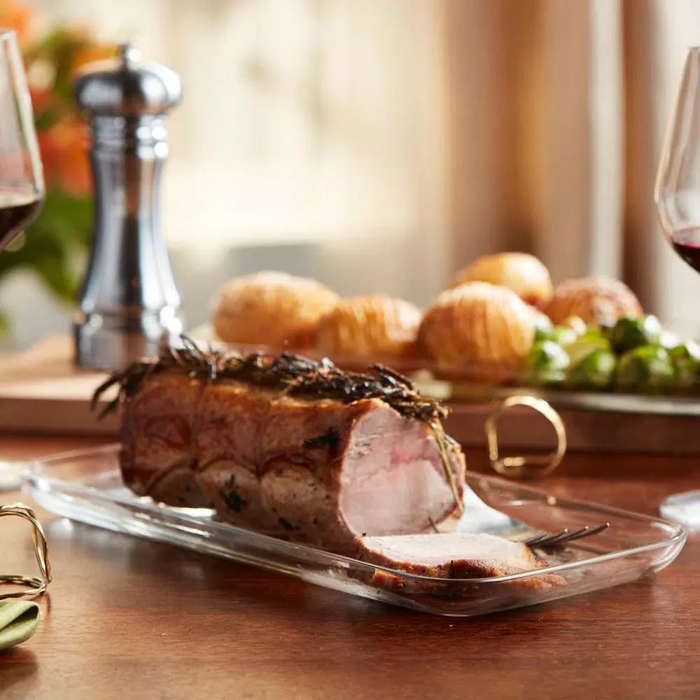 Libbey Aviva Glass Rectangular Serving Platter, Clear