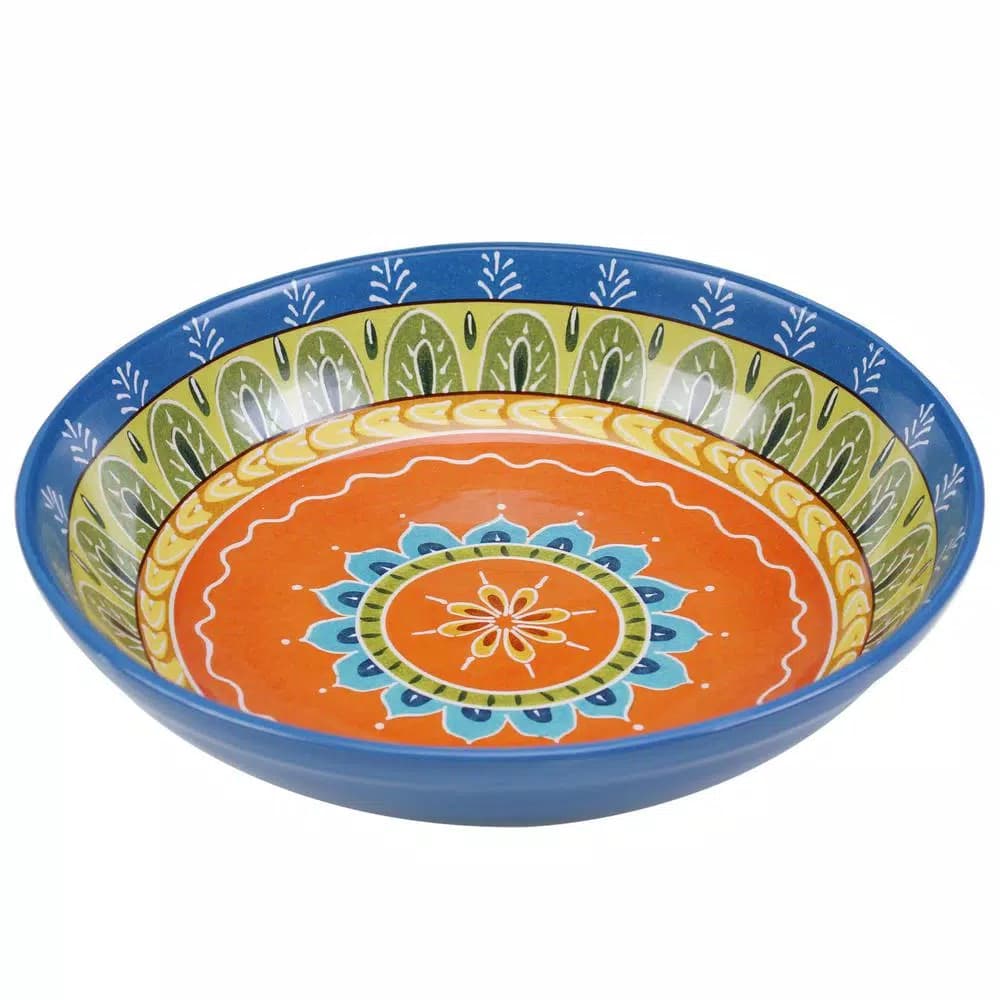 Certified International Valencia Collection Large Earthenware Pasta and Salad Serving Bowl