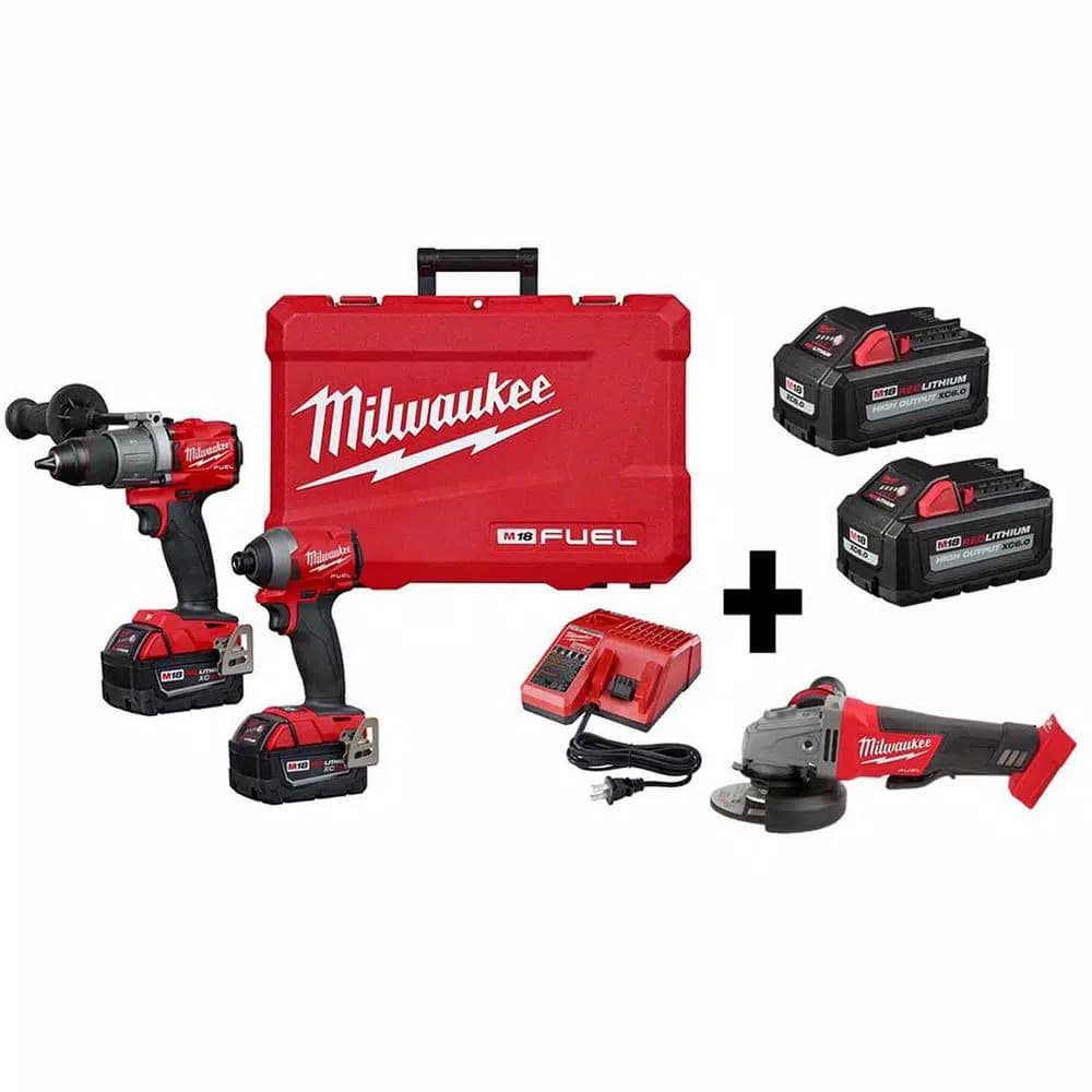 Milwaukee M18 FUEL 18V Brushless Cordless 3-Tool Combo Kit with 4 Batteries