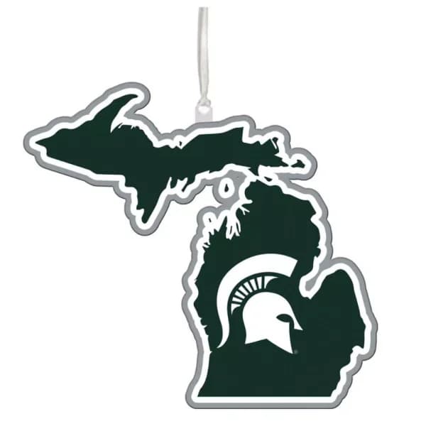 Team Sports America Michigan State University NCAA Team State Wood Christmas Ornament