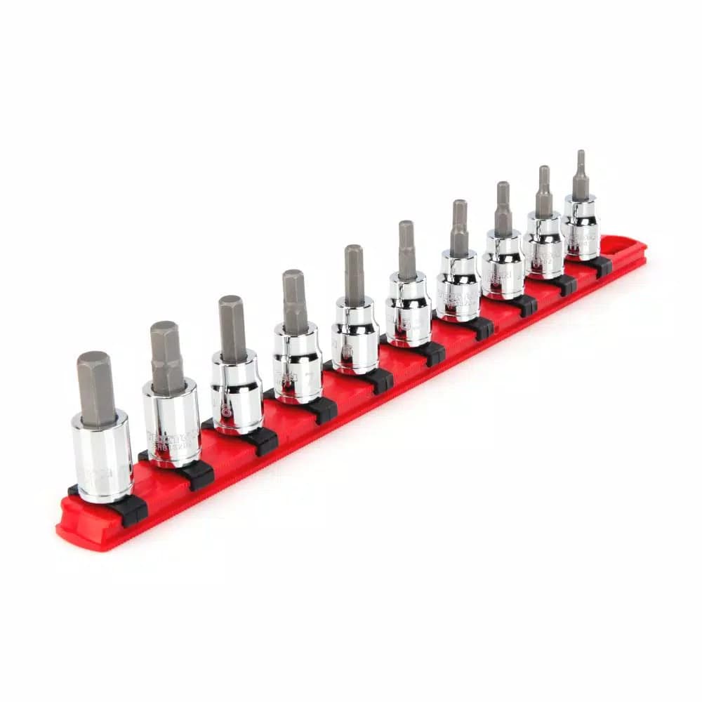 TEKTON 3/8 in. Drive Metric Hex Bit Socket Set, 10-Piece
