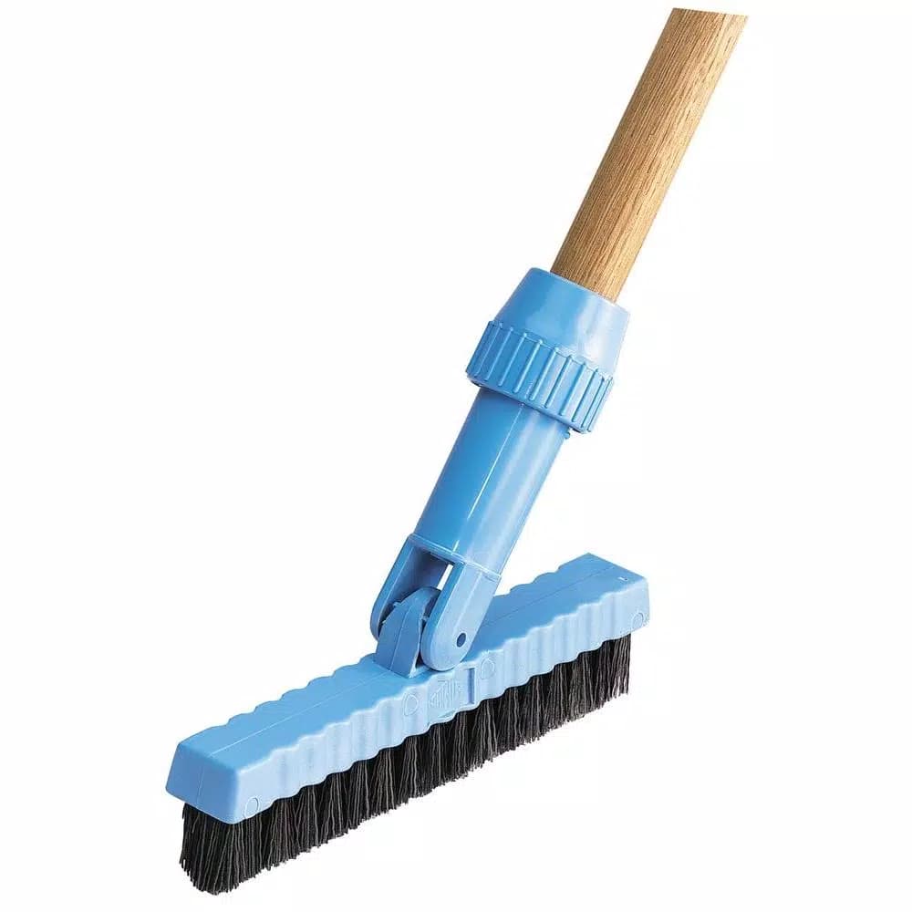 Carlisle 7.5 in. Black Pivoting Head Tile and Grout Brush, Hard Nylon Bristles (12-Pack)