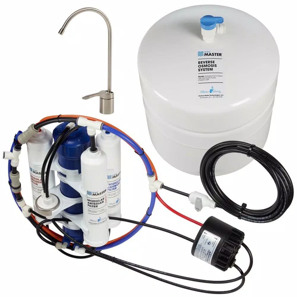Home Master Artesian Full Contact Reverse Osmosis Water Filter System with Permeate Pump