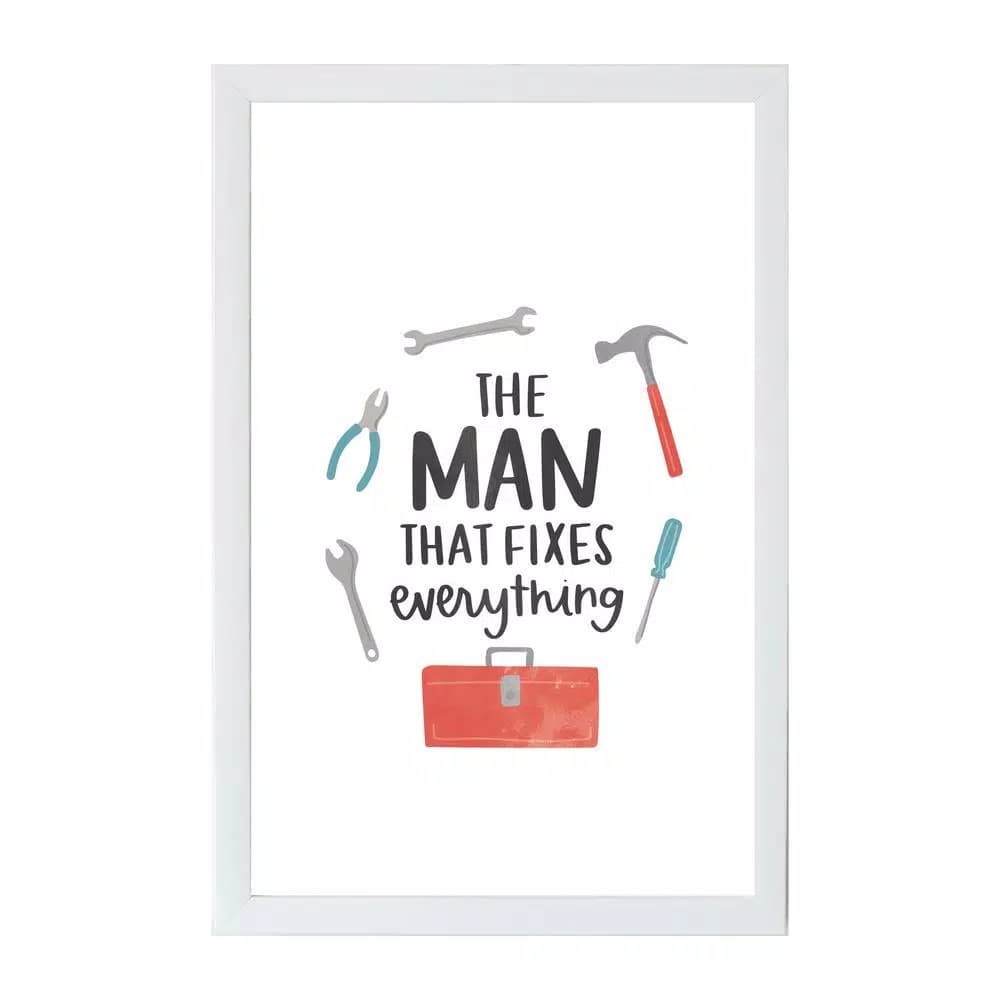 Petal Lane Home Alexa The Man Art Magnetic Memo Board with White Frame