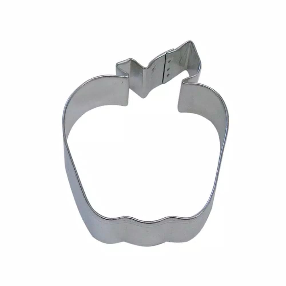 CybrTrayd-R&M 12-Piece 4 in. Apple Tinplated Steel Cookie Cutter Set with Recipe