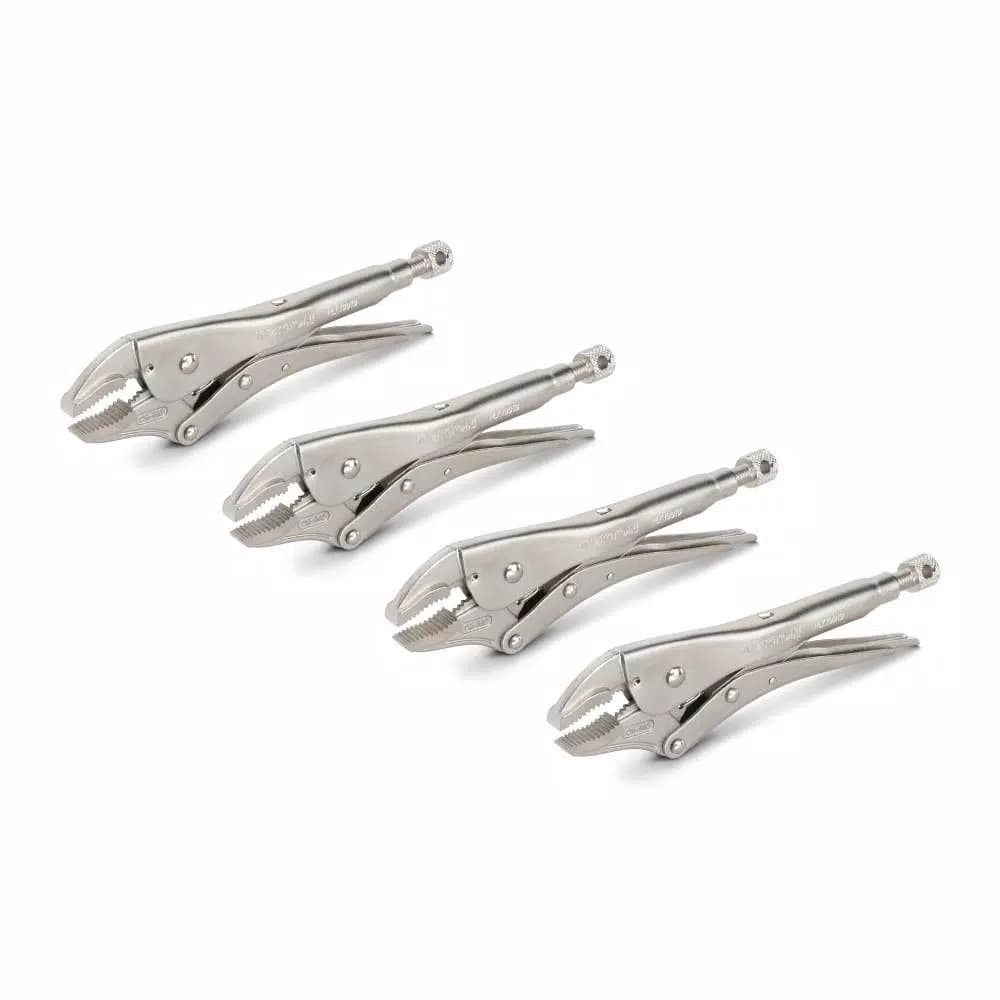 TEKTON 10 in. Curved Jaw Locking Pliers, 4-Pack