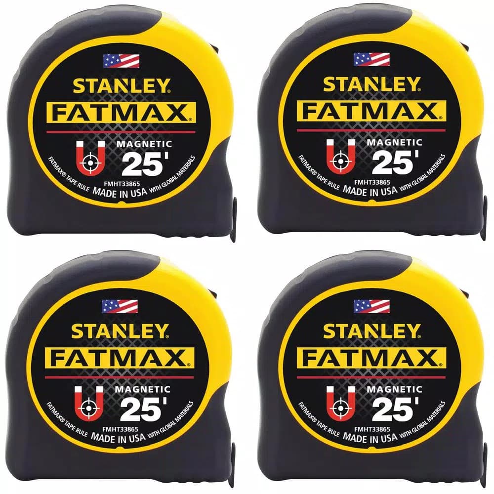 Stanley FATMAX 25 ft. Magnetic Tape Measure, 1-1/4 in. Wide (4-Pack)