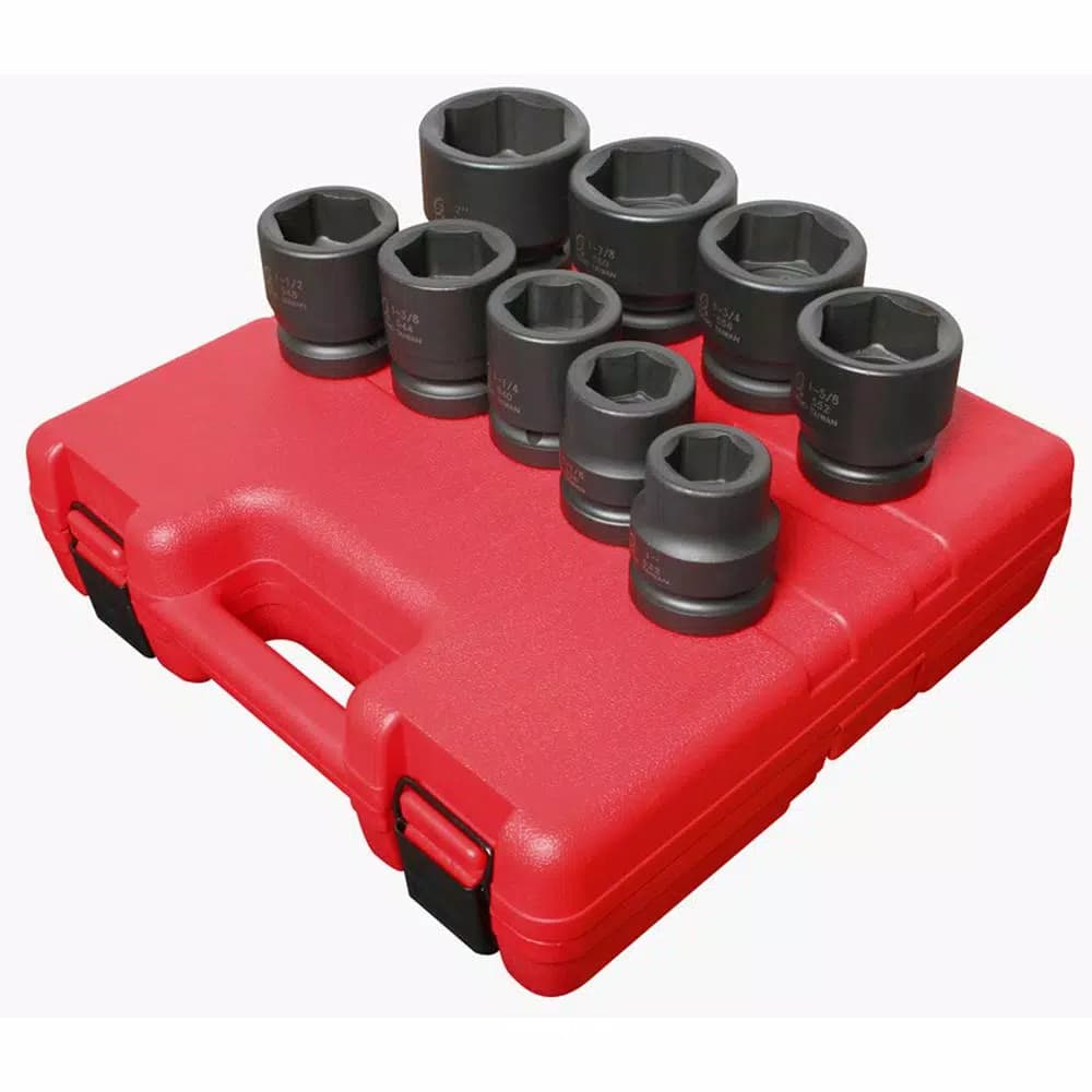 SUNEX TOOLS 1 in. Drive 9-Piece SAE Jumbo Deep Impact Socket Set