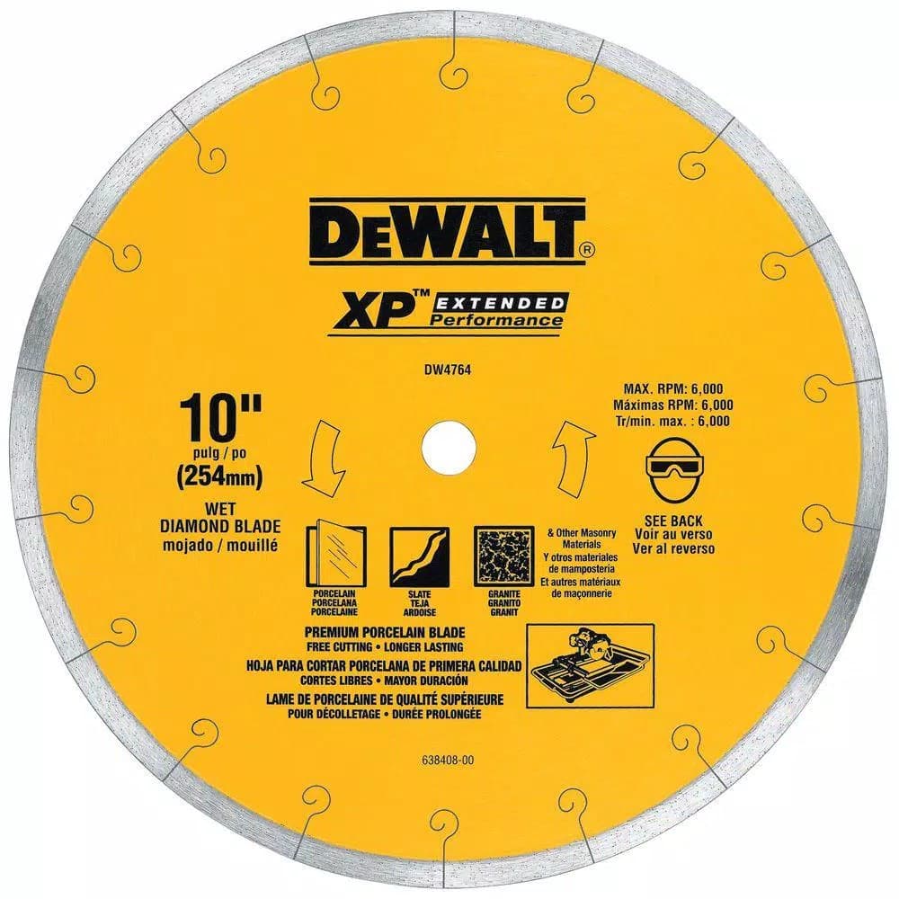 DEWALT XP4 10 in. Premium Wet Diamond Blade for Porcelain and Tile