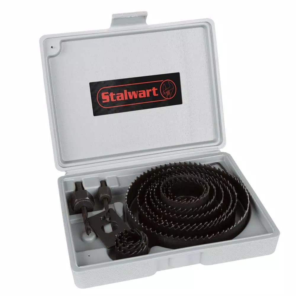 Stalwart 16-Piece Hole Saw Kit with Storage Case, Carbon Steel