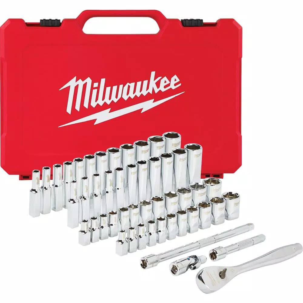 Milwaukee 50-Piece 1/4 in. Drive SAE/Metric Ratchet and Socket Set