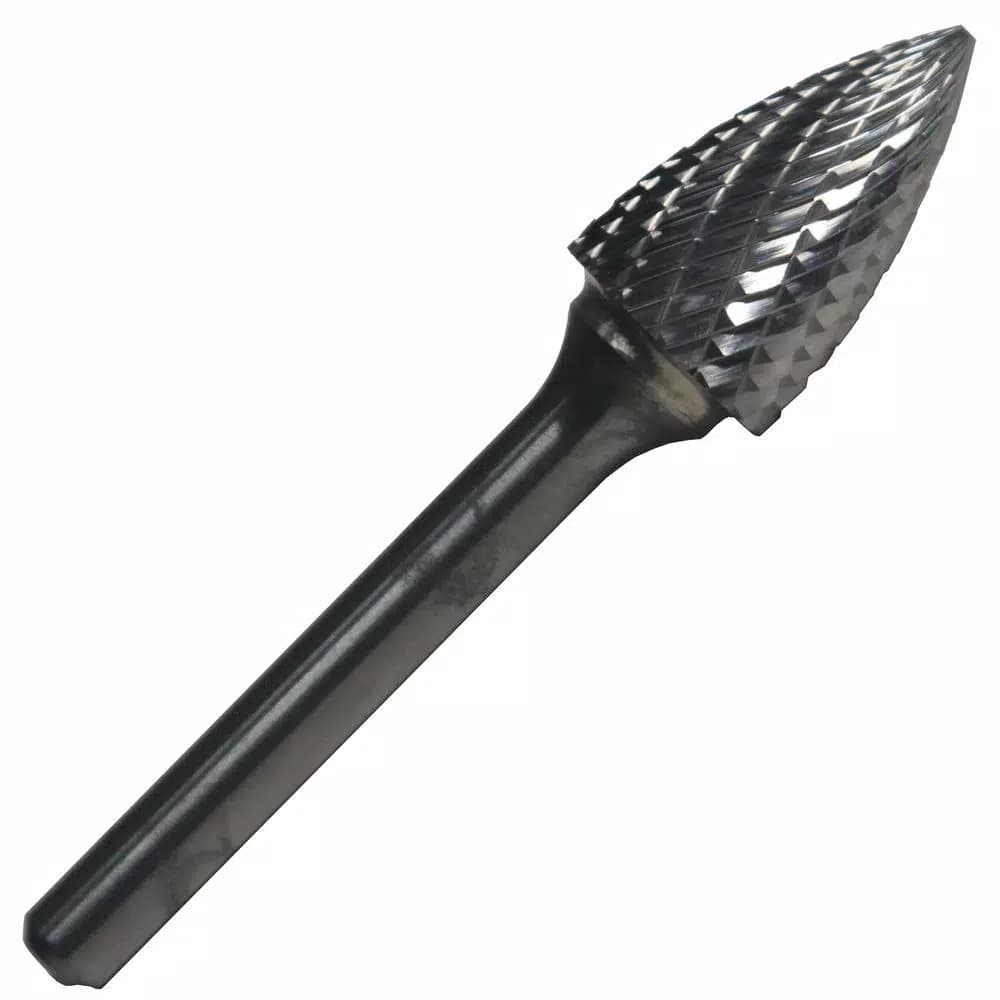 Drill America Solid Carbide Tree Pointed End Rotary File Bit, 1/2 in. x 1 in., 1/4 in. Shank