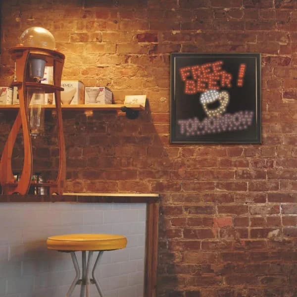 Crystal Art Gallery Crystal Art Sign of the Times Free Beer Tomorrow Framed LED Marquee Sign