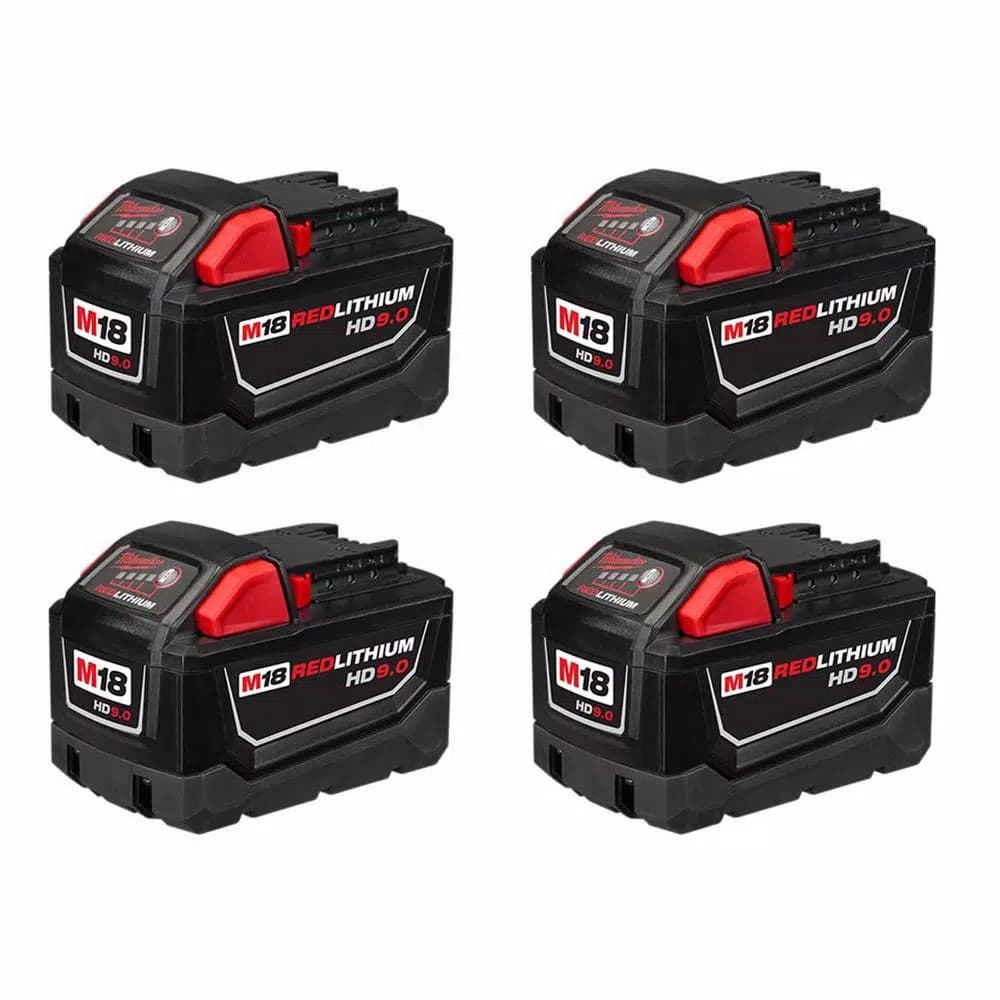 Milwaukee M18 REDLITHIUM HIGH DEMAND 9.0 Ah 18V Lithium-Ion Battery Pack (4-Pack)