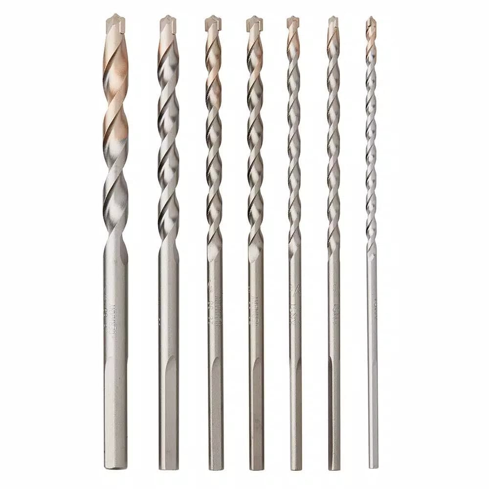 Milwaukee 3-Flat SECURE GRIP Carbide Hammer Drill Bit Set, 7-Piece