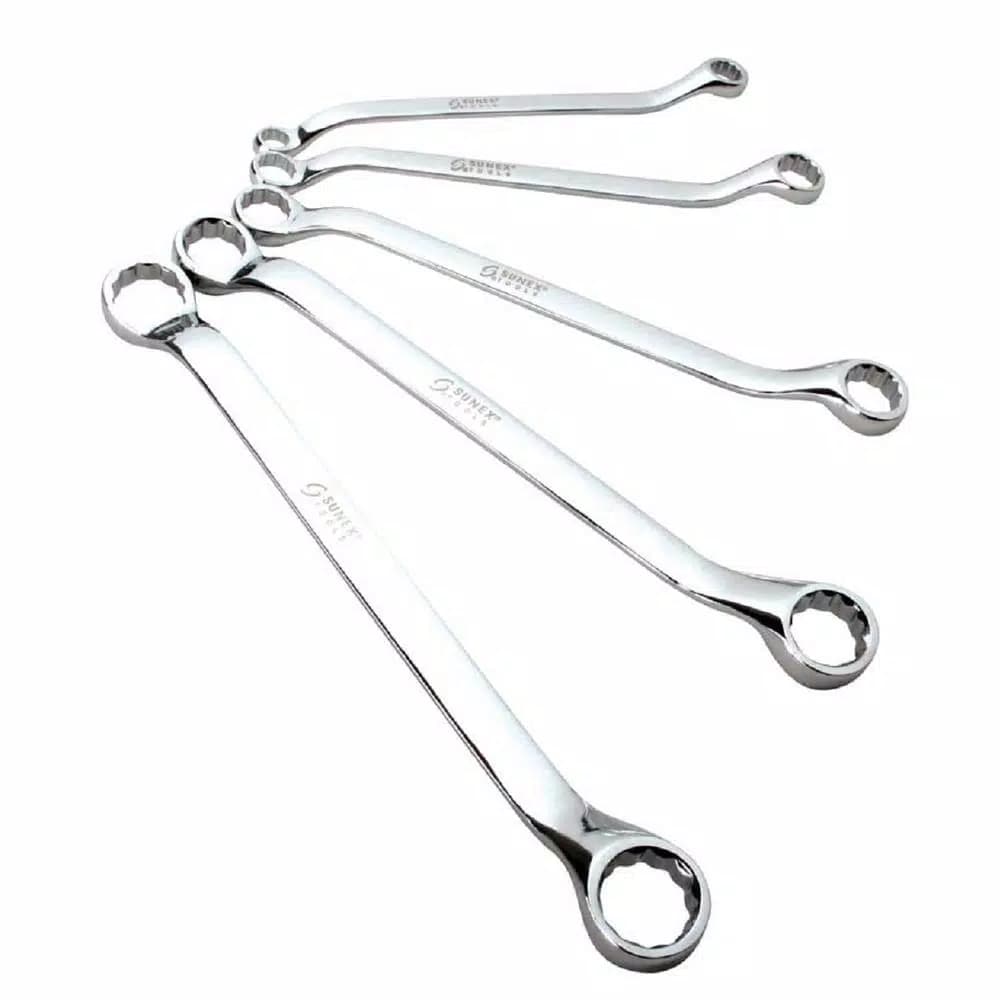 SUNEX TOOLS 5-Piece SAE Double Box Wrench Set with Canvas Pouch