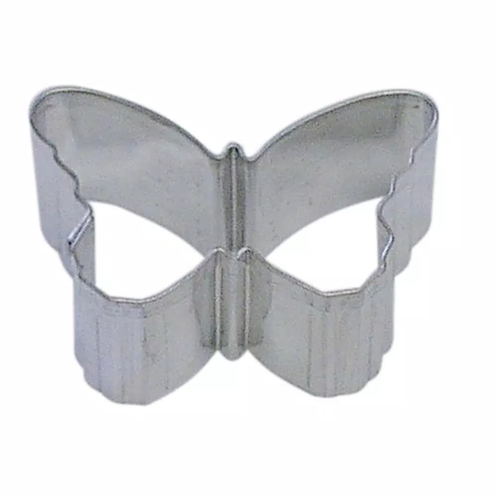 CybrTrayd-R&M 12-Piece Mini Butterfly Tinplated Steel Cookie Cutter Set with Recipe
