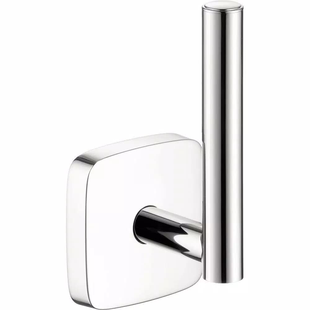 Hansgrohe Puravida Single Post Toilet Paper Holder in Chrome - Modern Brass Wall Mount