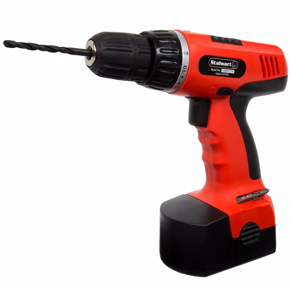 Stalwart 18V Cordless 3/8 in. Drill/Driver Set with 78-Piece Accessory Kit and Carrying Case
