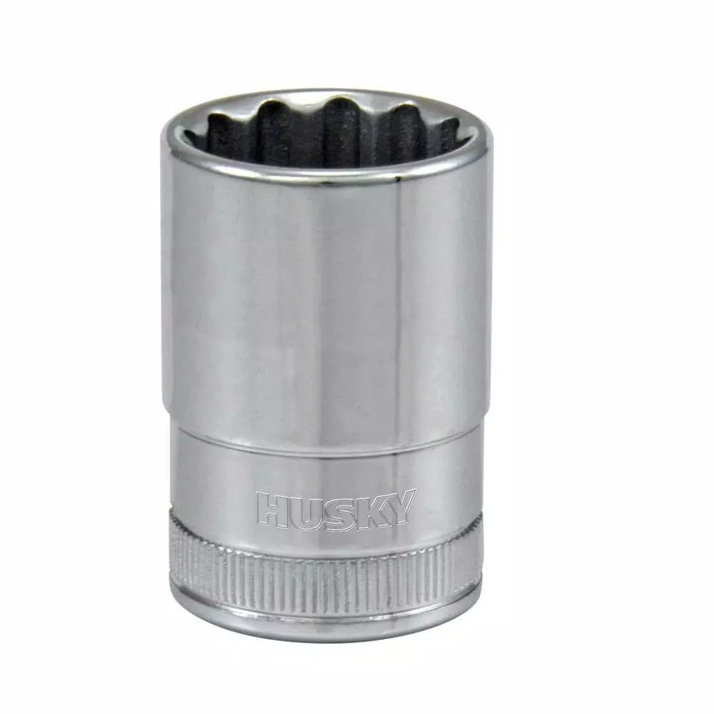 Husky 19 mm 12-Point Metric Deep Socket, 1/2 in. Drive