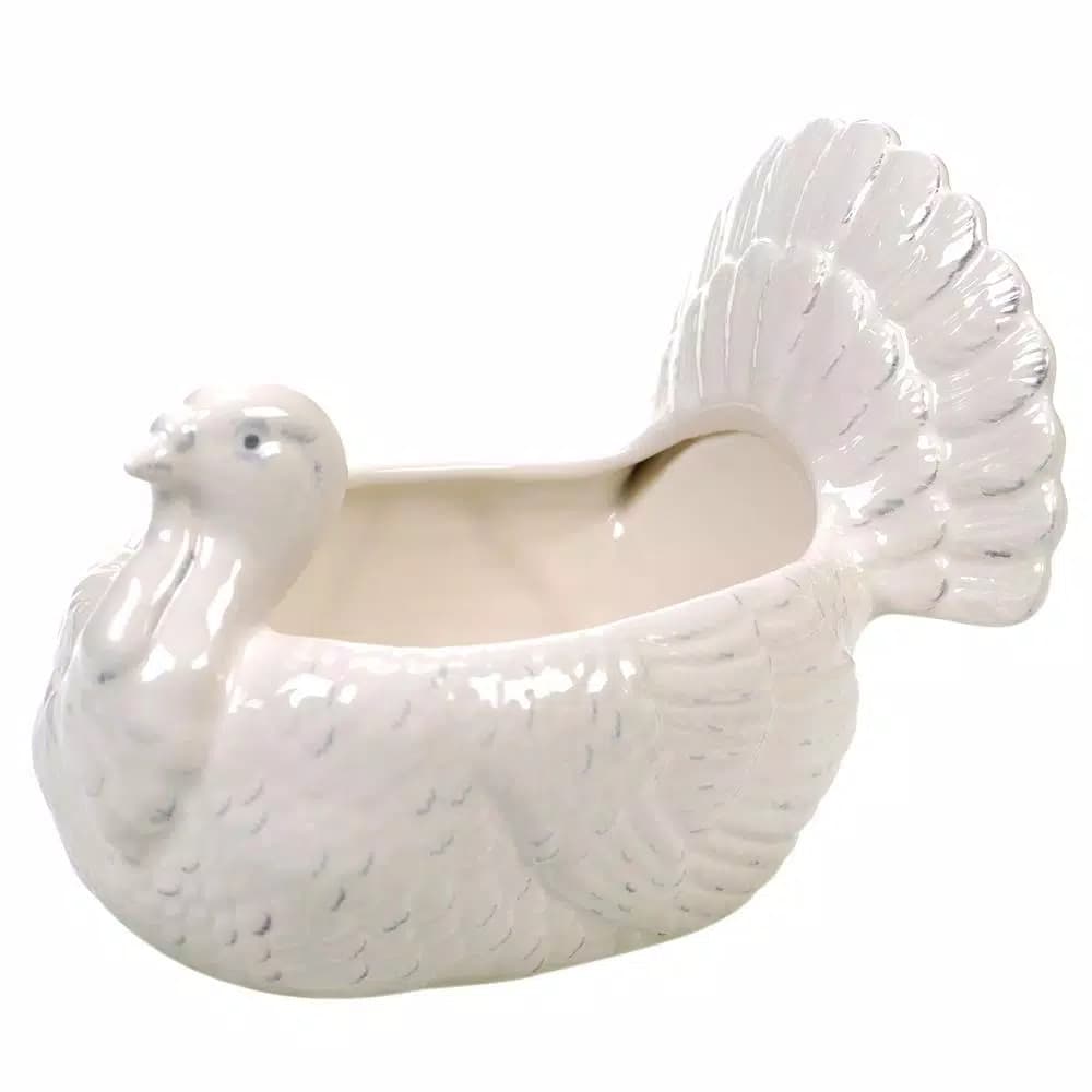 Certified International Autumn Fields by Susan Winget 3-D Turkey Oval Ceramic Veggie Bowl, 10 in.