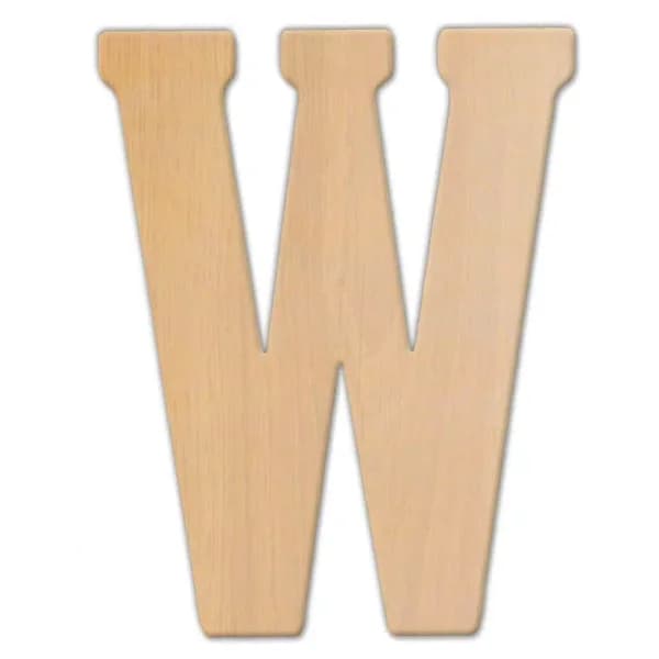 Jeff McWilliams Designs 23 in. Oversized Unfinished Wood Letter W - Industrial Style Wall Decor