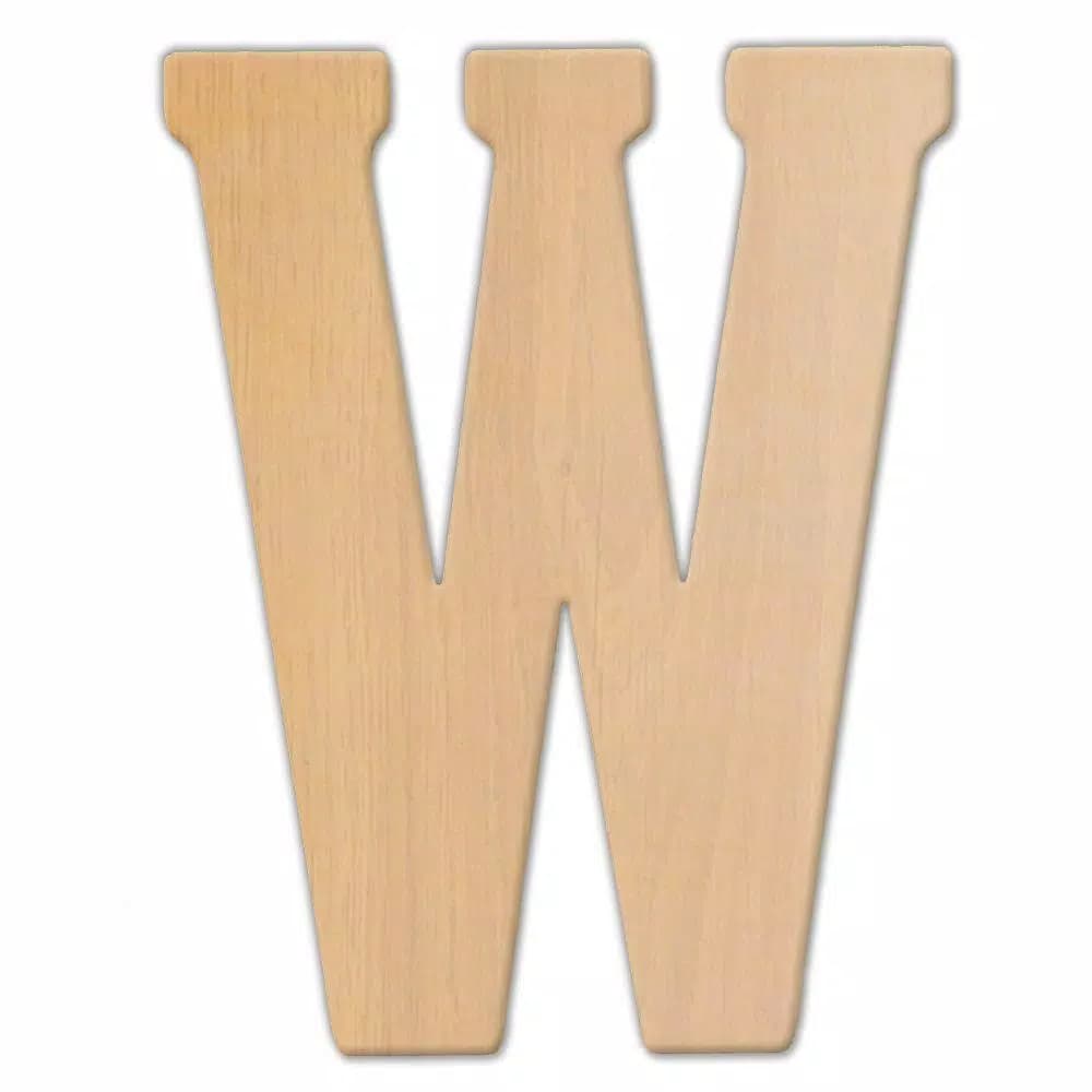Jeff McWilliams Designs 15 in. Oversized Unfinished Wood Letter (W) - Industrial Style Wall Decor